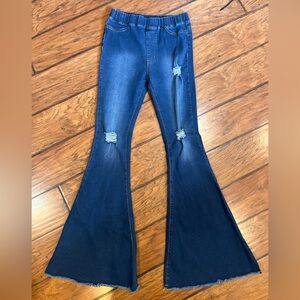 Urban Daizy jeans womens Medium 27x34 blue bell bottom flare western stretch NWT
